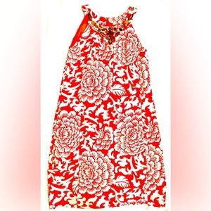 Orange Resort wear Style Dress with beaded top